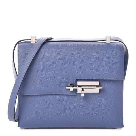 HERMES Epsom Verrou 21 Bleu Brighton .